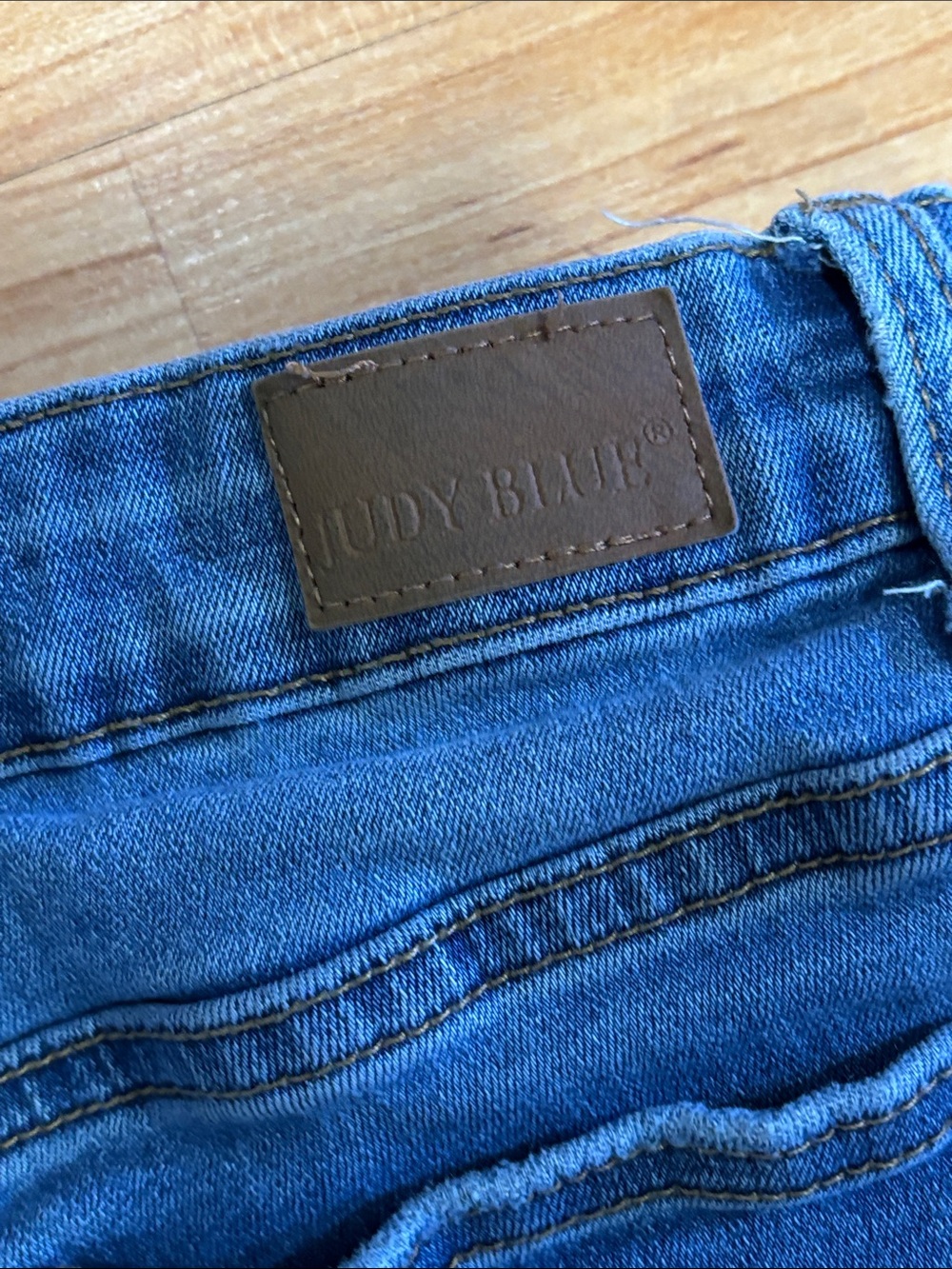 Judy Blue Distressed Rolled-Hem Denim Shorts - Blue - Picture 5 of 5